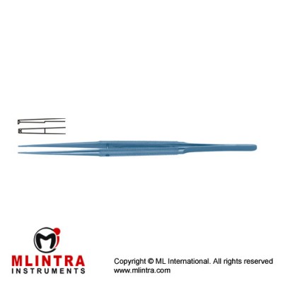 Diam-n-Dust™ Micro Dissecting Forcep Straight - 1 x 2 Teeth Titanium, 21 cm - 8 1/4" Tip Size 6.0 x 0.7 mm